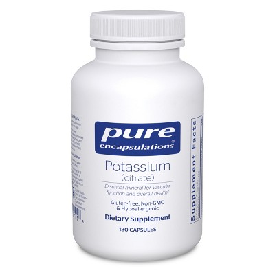 Pure Encapsulations Potassium (Citrate) - to Support Nerve & Muscle Function, Adrenals, Hormones, Heart Health & Energy* - 180 Capsules
