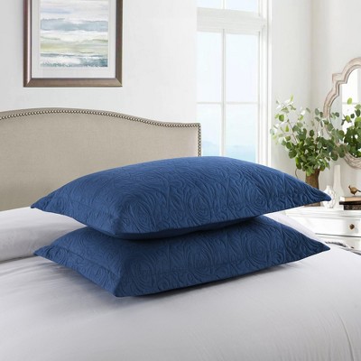 Marcielo 2 Pcs Embroidered Decorative Pillow Shams Set King Size