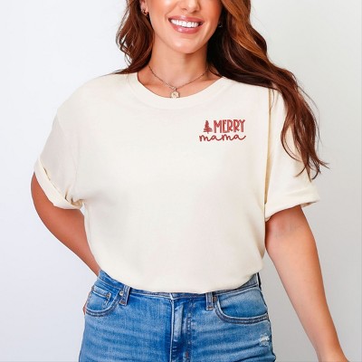 Simply Sage Market Embroidered Merry Mama Tree Garment Dyed Tee