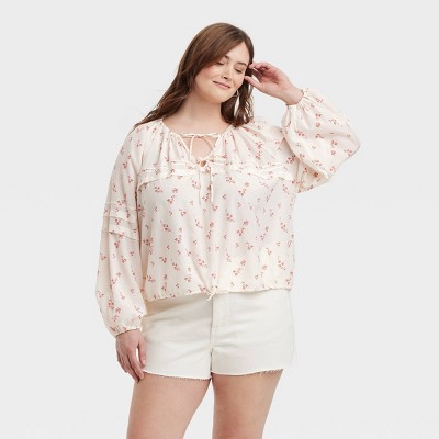 Women's Long Sleeve Tie-Front Blouse - Universal Thread™