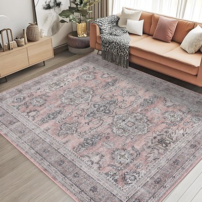 Washable Rugs for Living Room Bedroom Nursery Distressed Vintage Office Carpet Oriental Home Decor