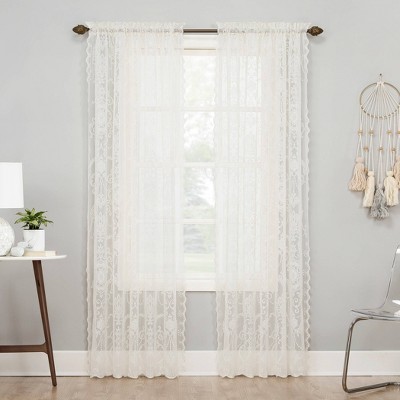 Ariella Farmhouse Lace Rod Pocket Sheer Curtain Panel - No. 918