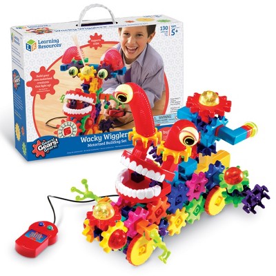 Learning Resources Gears! Gears! Gears! Motorized Wacky Wigglers Gears Building Set, 130 Pieces