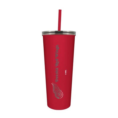 NHL Detroit Redwings 24oz Skinny Tumbler with Straw