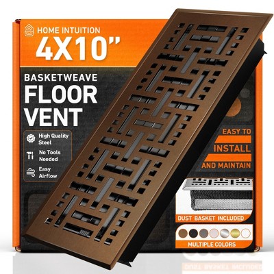 Basketweave Floor Register Vent with Mesh Cover Trap