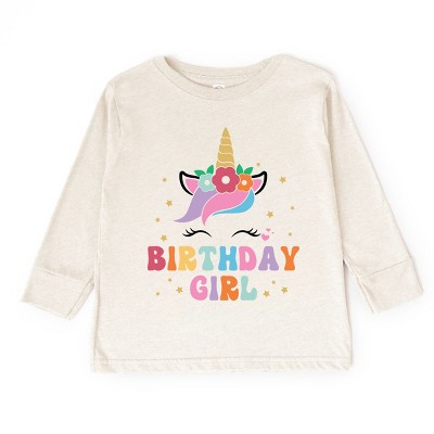The Juniper Shop Birthday Girl Unicorn Toddler Long Sleeve Tee
