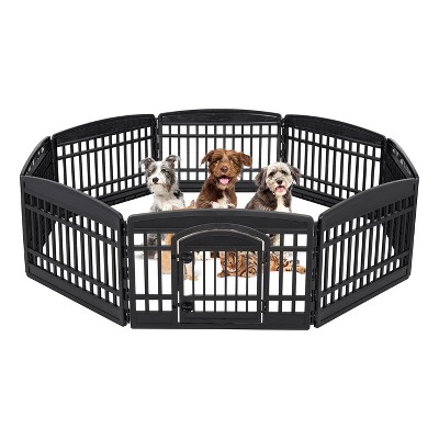 IRIS 4-10Panel 24/34"H Foldable Exercise Enclosure Plastic Pet Playpen with Door