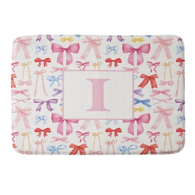 Deny Designs April Lane Art Bows Monogram Memory Foam Bath Mat