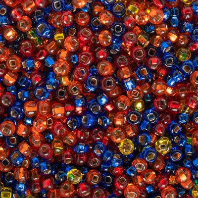 John Bead Czech Glass Seed Beads 8/0 (23g) Silver Lined Mix Bead for Jewelry Making