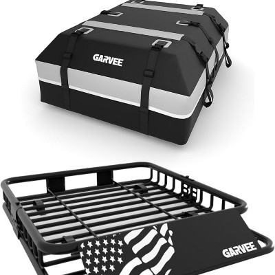 Universal Roof Rack Basket, 200 Lbs Capacity Rooftop Cargo Carrier Basket with Waterproof Luggage Bag, for Suvs, Trucks, Vehicles