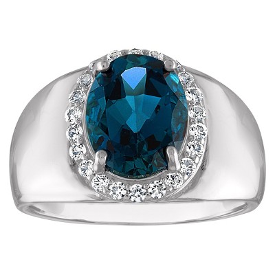 Designs By Gioelli Sterling Silver London Blue Topaz And Cr White Sapphire Ring