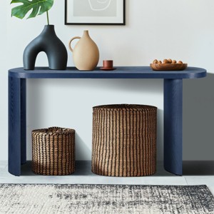 59'' Vintage Crafted Entryway Table, Console Table With Two Hidden Handle Drawers, Console Table Contemporary-Cuddlewood - 1 of 4