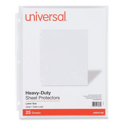 Universal Heavy Gauge Side-Load Poly Sheet Protectors - Letter - Case of 25