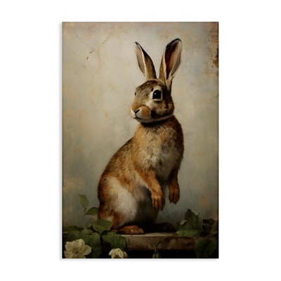 Stupell Industries Dark Rabbit Portrait Canvas Wall Art