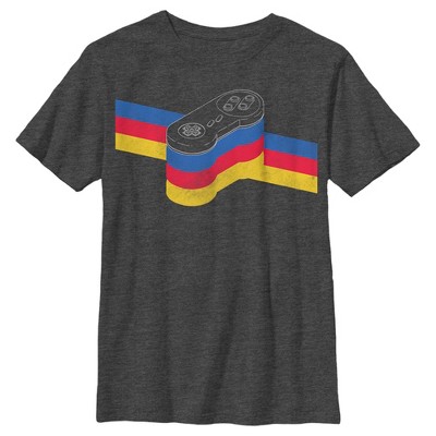 Boy's Nintendo Retro Distressed Controller Stripe T-Shirt
