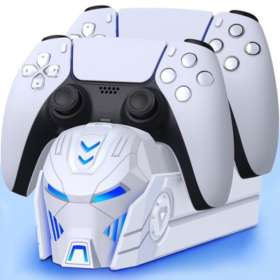 Beboncool PS5 Controller Charger 2.5Hr Fast Charge & Space Saving Design White