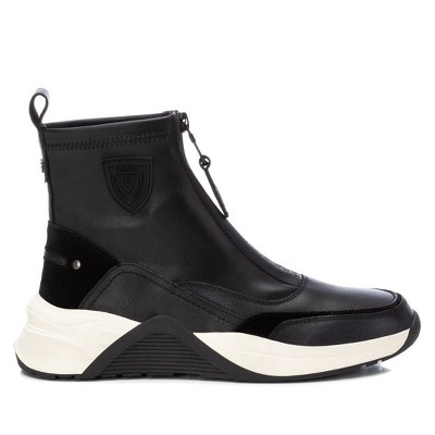 Carmela Women's Casual Sneaker Booties 160180 Leather - Black, 5.5
