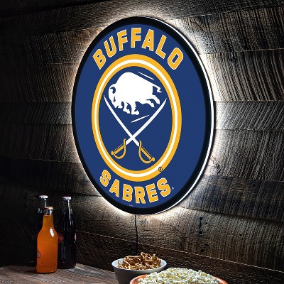 Evergreen Ultra-Thin Edgelight LED Wall Decor, Round, Buffalo Sabres- 23 x 23 Inches Made In USA