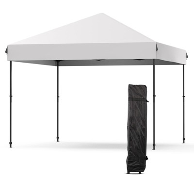 10X10FT Pop Up Canopy - Commercial Instant Shelter, Adjustable Heights, with Wheeled Bag, Portable Gazebo for Patio, Deck, Garden, Beach