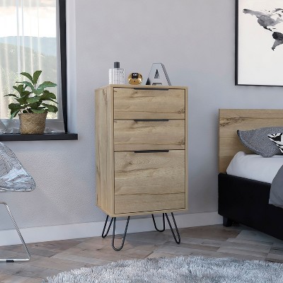 NicBex Dresser 3-Drawer Dresser Chest of Drawers Tall Dresser with Storage Drawers with Matal Legs for Bederoom, Living Room