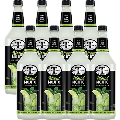 Mr & Mrs T Mojito Mix, 1L Bottle, 8 Pack – Premium Cocktail Mixer for Mojito Mix, Ready to Use