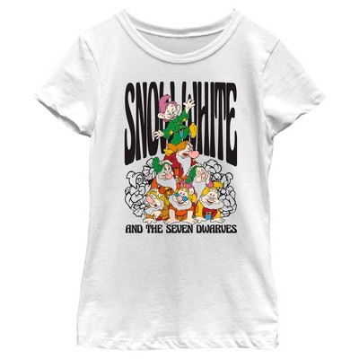 Girl's Snow White and the Seven Dwarves Dwarf Group Logo T-Shirt