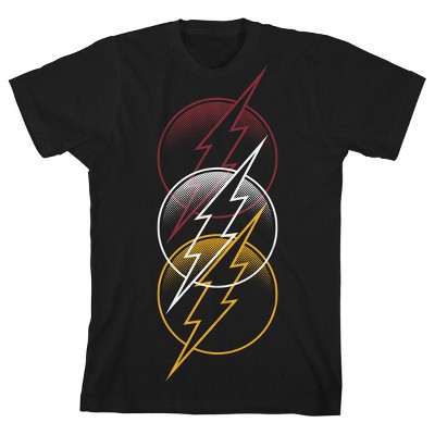 The Flash Triple Logo Black T-shirt Toddler Boy to Youth Boy