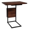BIRDROCK HOME Acacia Wood Expandable C Shaped Side Table with Magazine Rack, Phone & Tablet Stand - 3 of 4