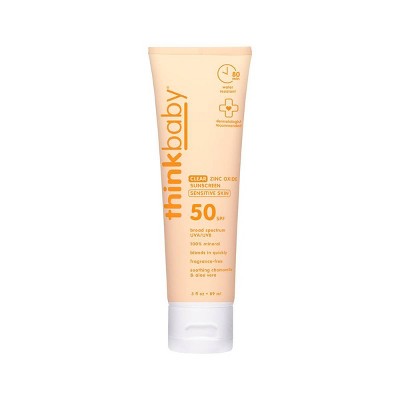 thinkbaby Clear Zinc Sunscreen for Sensitive Skin - SPF 50 - 3 fl oz