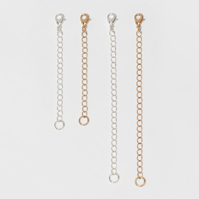 Chain Extenders For Necklace 4pc - A New Day™ Silver/Gold: Jewelry Accessories, Lobster Claw Clasp