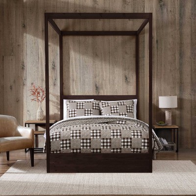 Eddie Bauer Gingham Patchwork Quilt Set Brown