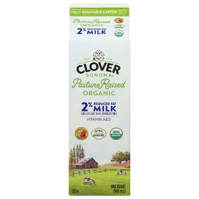 Clover Sonoma 2% Milk - 1qt