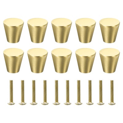 Unique Bargains Brass Rustproof Corrosion Resistant Smooth Surfaces Cabinet Knob Brushed Gold