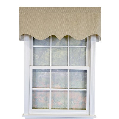 RLF Home 100% Cotton Basket Weave Regal Poly/Cotton Ivory lining Rod Pocket Valance 50" x 15" Khaki