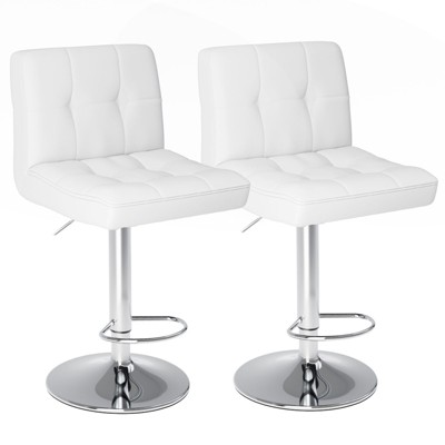 JIONJOY Faux Leather Swivel Adjustable Height Bar Stool Set of 2