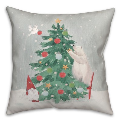Creative Products Christmas Creatures Tree Decorating 18 x 18 Spun Poly Pillow