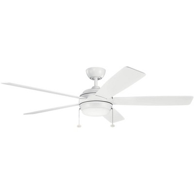 60" Kichler Starkk Matte White LED Ceiling Fan with Pull Chain