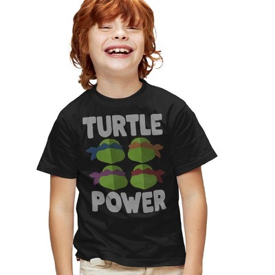 Teenage Mutant Ninja Turtles Turtle Power Faces Kids T Shirt For Youth, Black