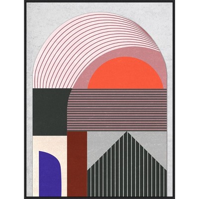 Amanti Art 32"x42" Sundown Meditation II by Melissa Wang Framed Canvas Wall Art Print : Modern Style, Vertical Lithograph