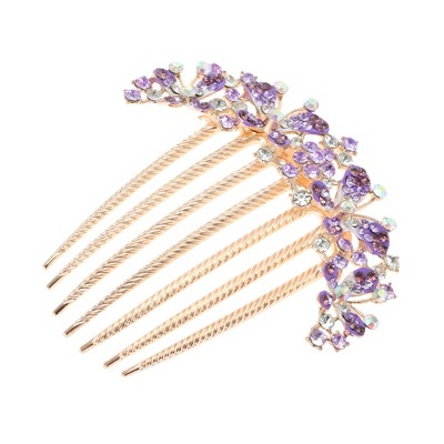 Unique Bargains Women's Butterfly Rhinestones Side Comb 1 Pc