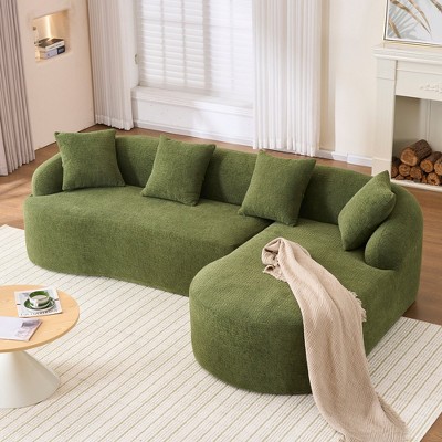 Hrinhom 98.8"W L-Shape Sectional Sofa,Modern Compression Sponge Couch,No Assembly