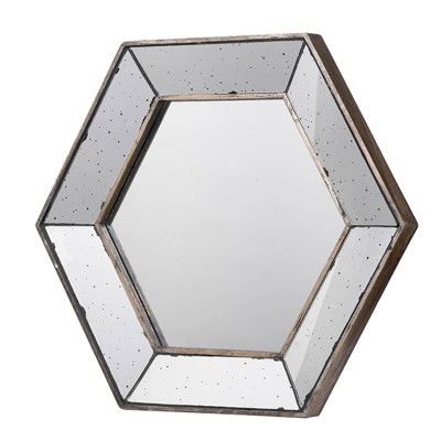 Dexmalle Hexagon Wall Mirror with Traditional Silver Finish