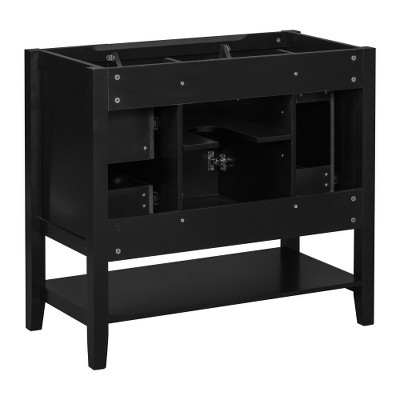Akoasm 35.5 in. W Sink Bathroom Vanity Cabinet with 3 Drawer For Bathroom-Black