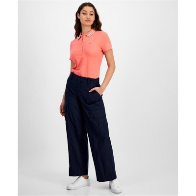 Tommy Hilfiger Womens Modern Wide-Leg Wide Leg Cargo Casual Pants