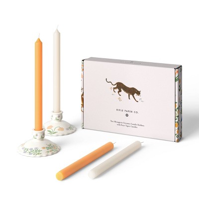 Rifle Paper Co. x Target Taper Set of 4 Candles with Set of 2 Candlestick Holders