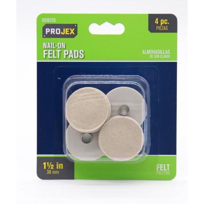 Projex - Felt - Protective Pad - Round - Brown - 7/8 in. x 1-1/2 in. - 4 Pack