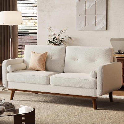 65" Loveseat Sofa, Mid Century Modern Couch Comfy Love Seat Couches for Living Room