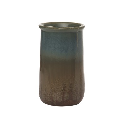 Transpac 7.4 in Ceramic Earthy Utensil Holder Decorative Stoneware Jar for Kitchen Organization