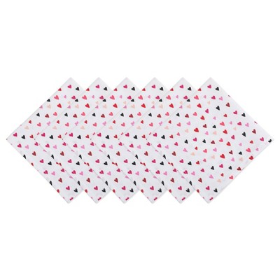 Design Imports Confetti Hearts Print Napkin Set/6