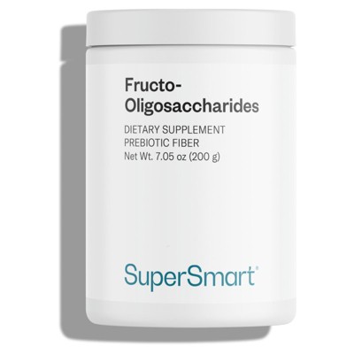 SuperSmart Fructo Oligosaccharides Powder (Prebiotics FOS) - Oligofructose Inulin - Fiber Supplement | Non-GMO & Gluten Free - 200 g